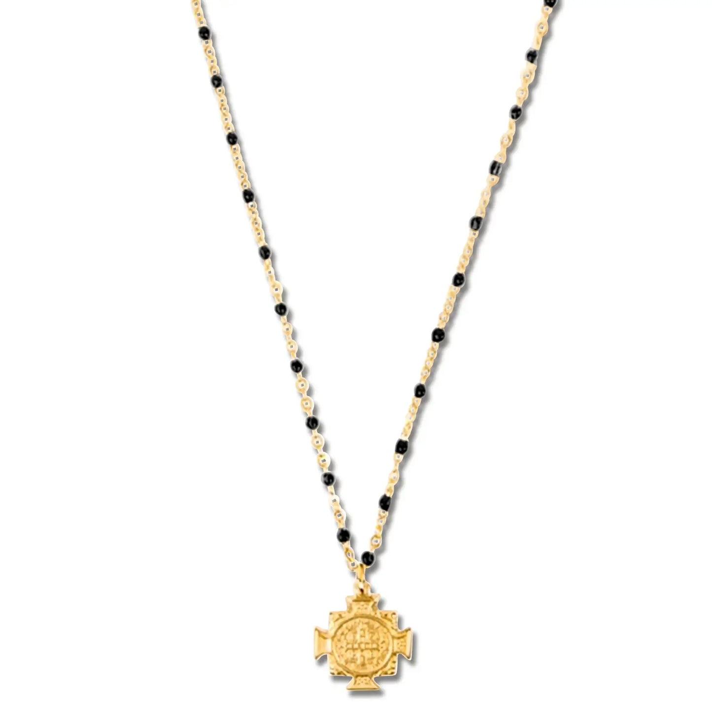 Saint Benedict Cross 14K gold Necklace- Symbol of Protection: Cuban