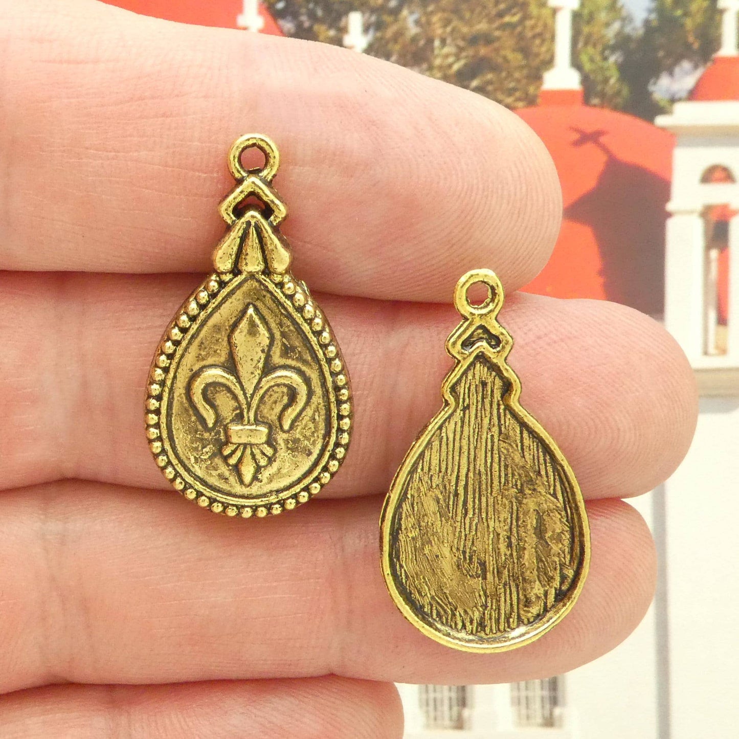 5 Gold Fleur De Lis Charm Pendant by TIJC SP0690