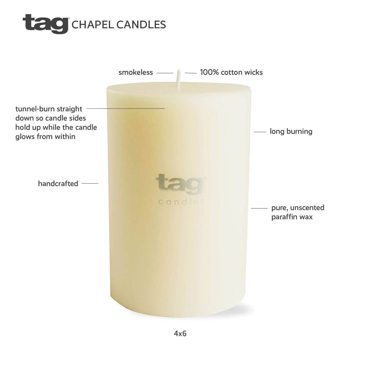 Color Studio Pillar Candle 3X6 Ivory Wax Everyday
