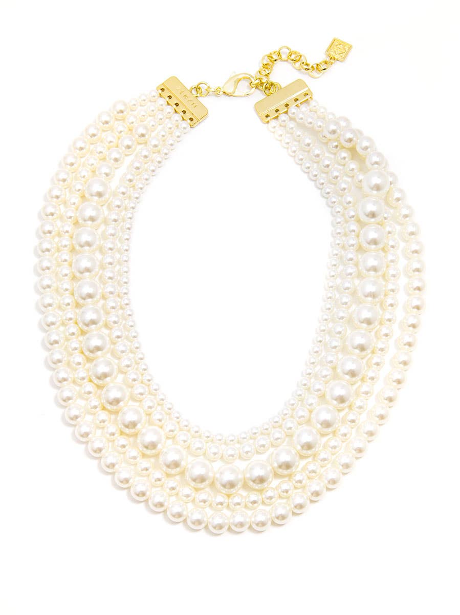 5 Strand Pearl Necklace: Pearl