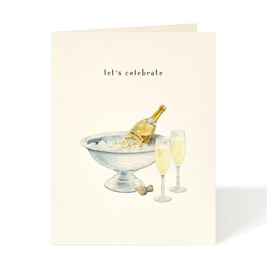 Champagne and Flutes - Holiday New Year's Cards