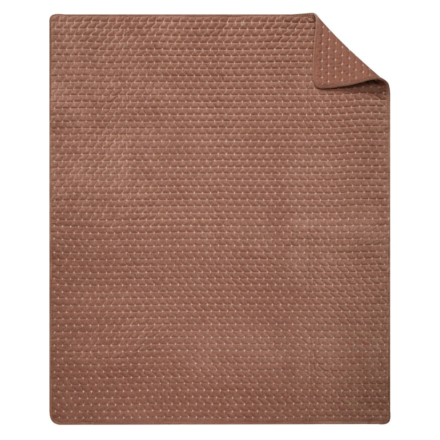 TAUPE-Velvet Stitch Quilted Throw