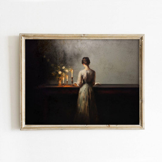 Woman Standing Reading