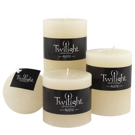 Off White Rustic Pillar Candles | 3 Inch