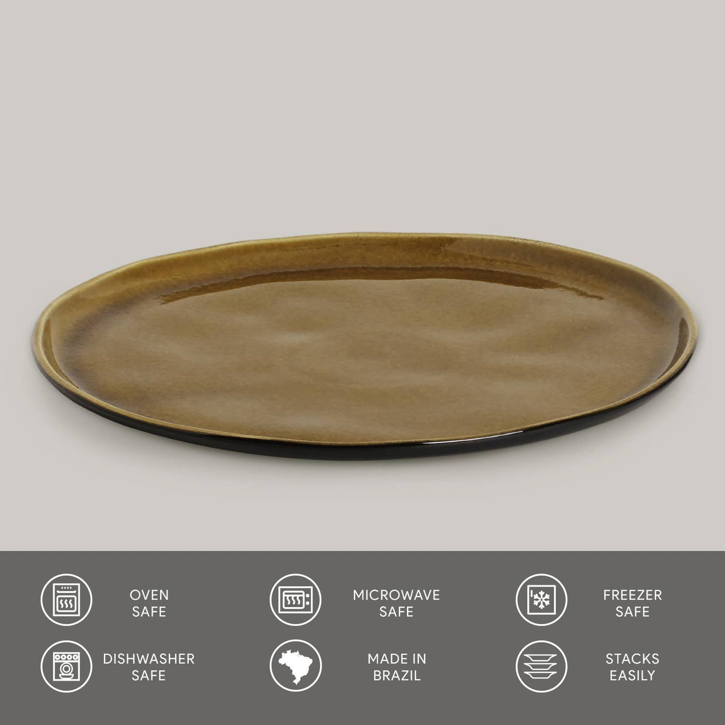 Bio Stoneware Amber Dinner Plate, 10.8"