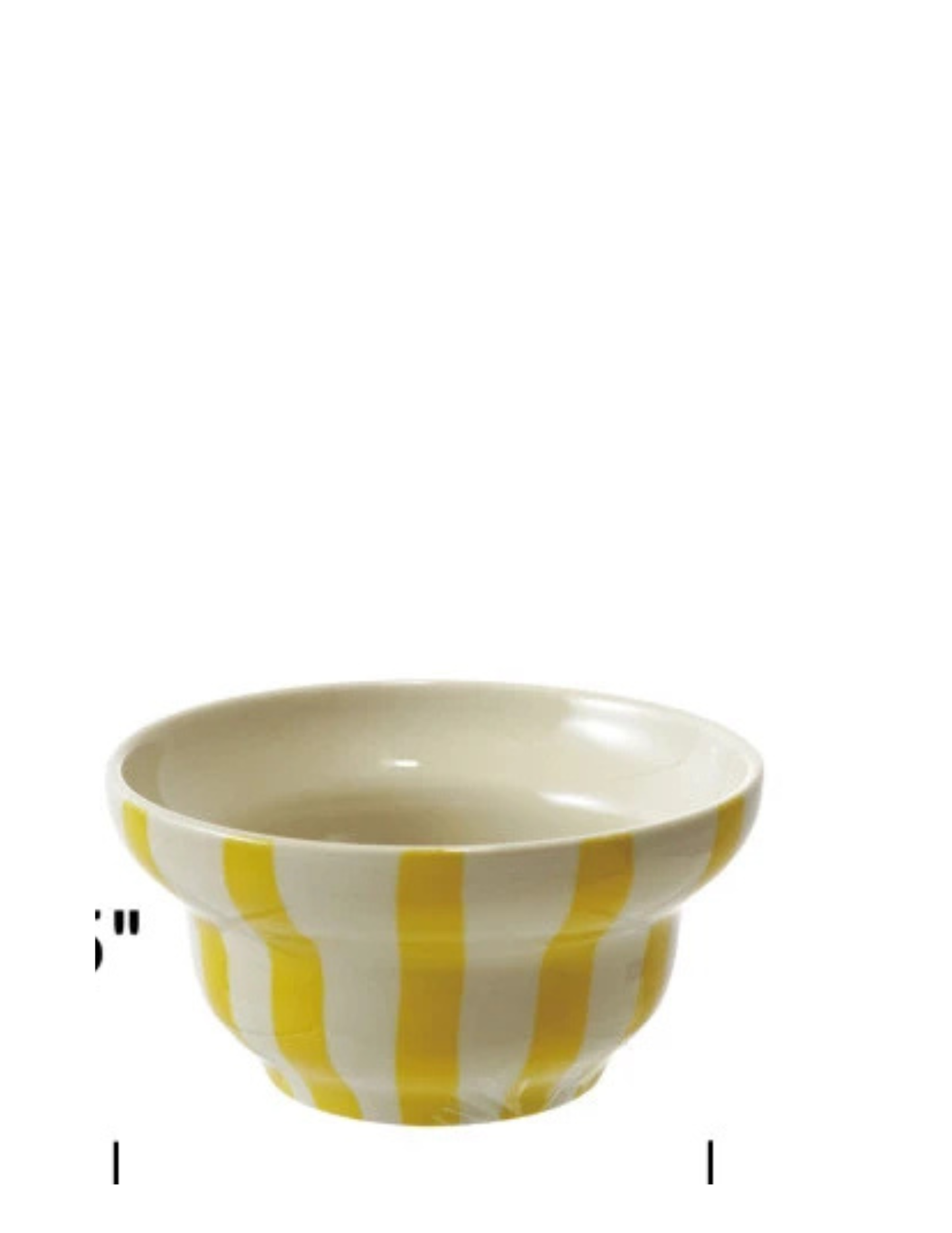 Hand-Painted Stoneware Striped Bowl, 4 Colors