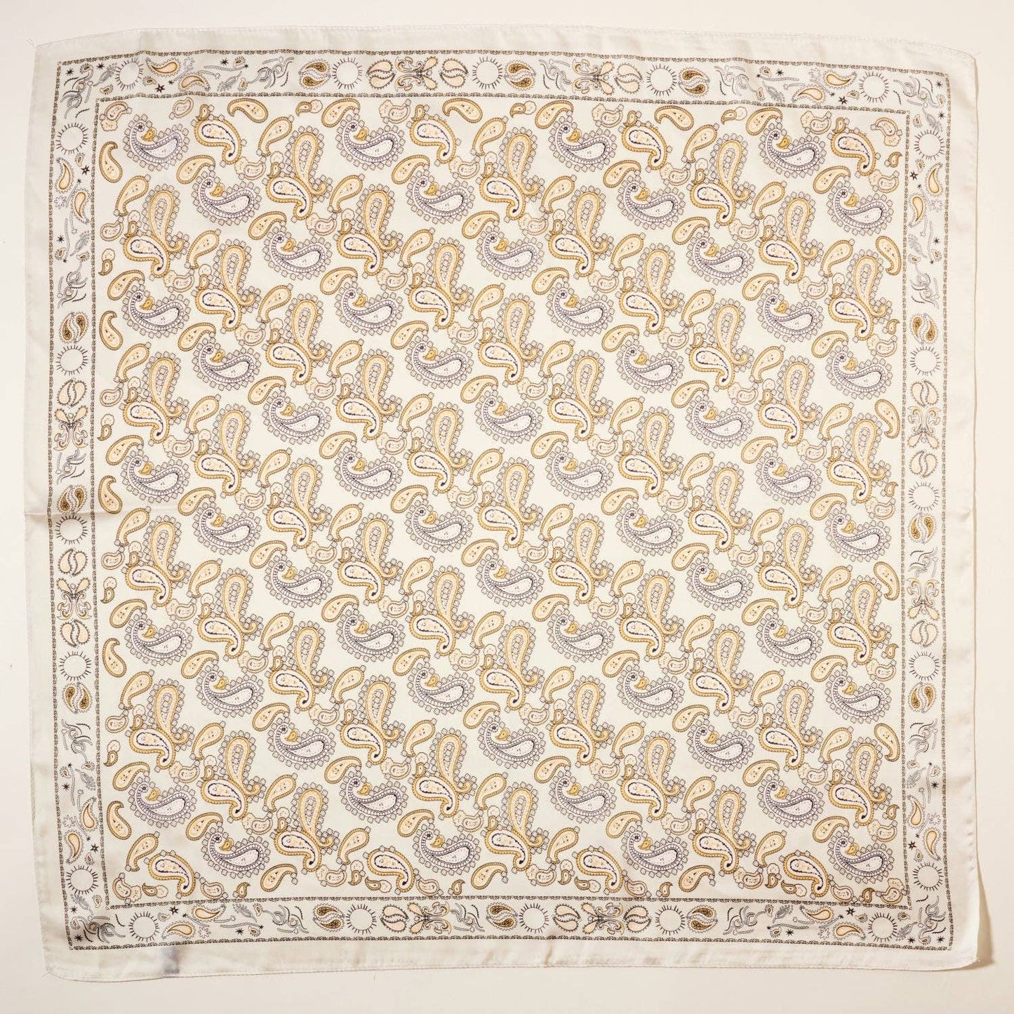 Elegant Paisley Soft Scarf | Timeless Silk-Feel Polyester Bandana: Camel / One