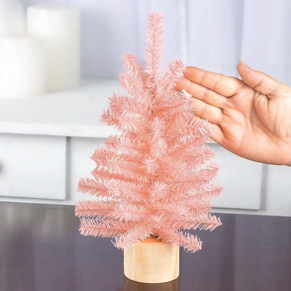 12" Designer Pink Artificial Canadian Pine Tree