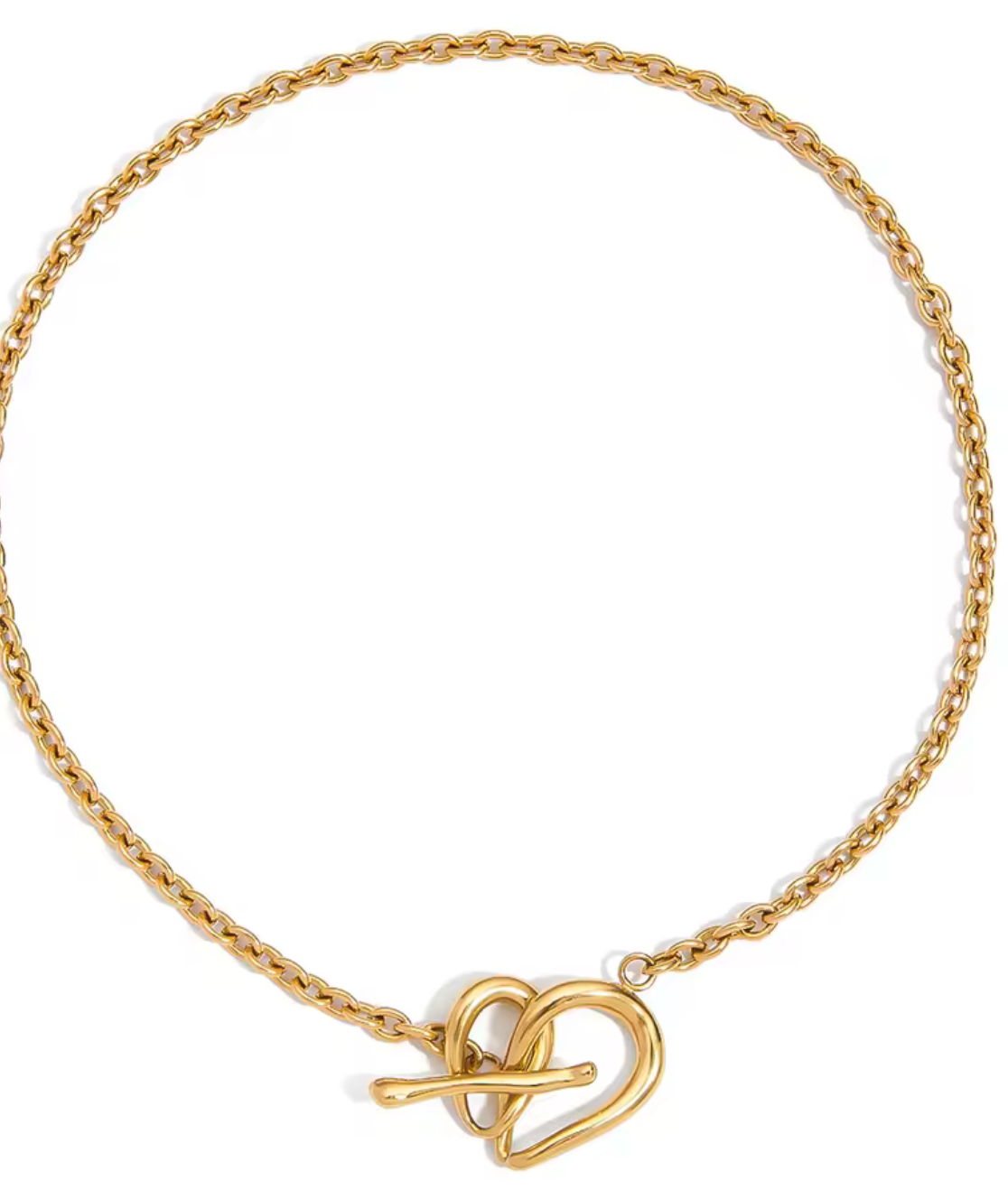 Knotted Up Toggle Link Necklace 18K Gold- Waterproof