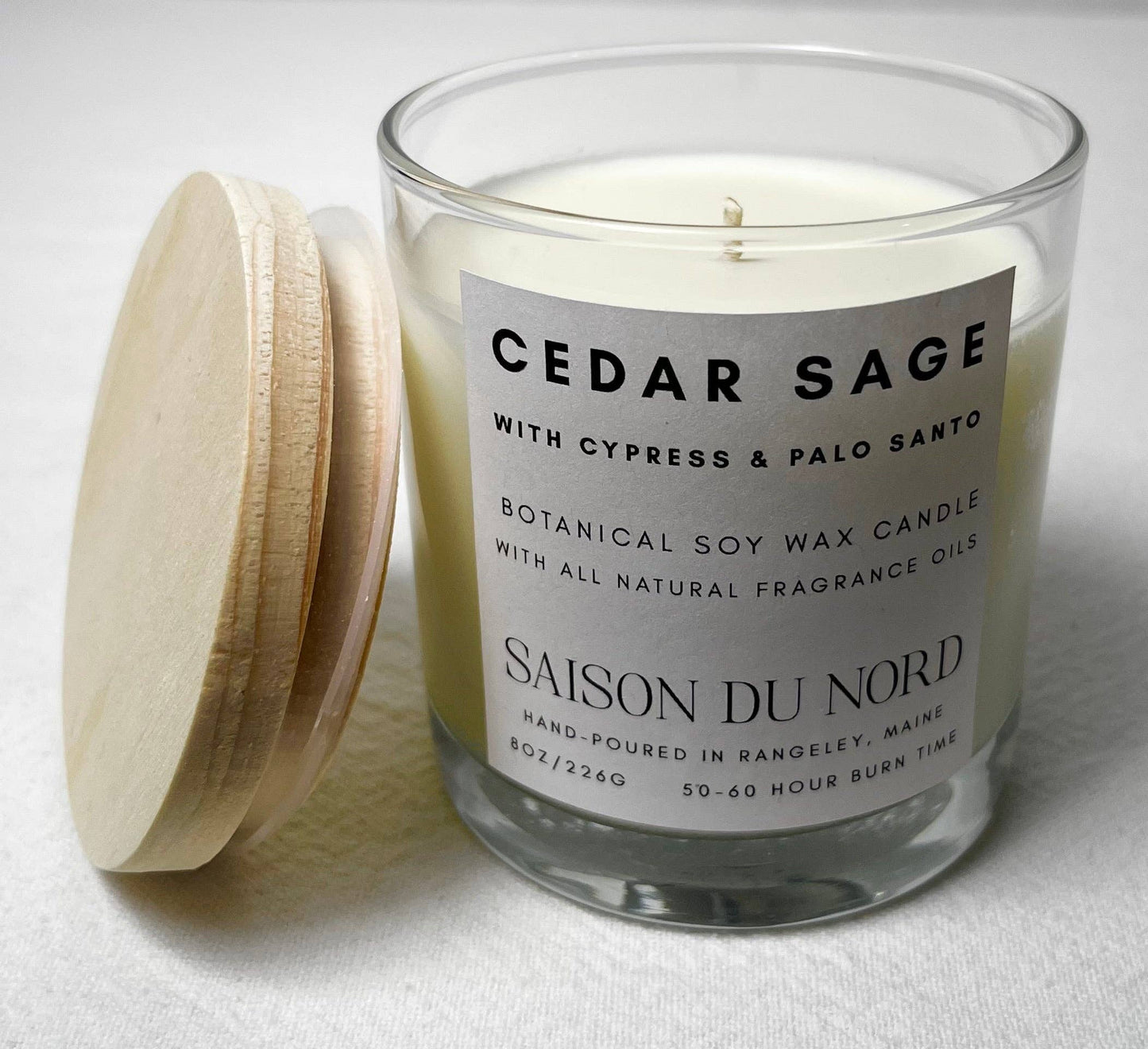 Cedar Sage Soy Wax Candle: 8oz Jar