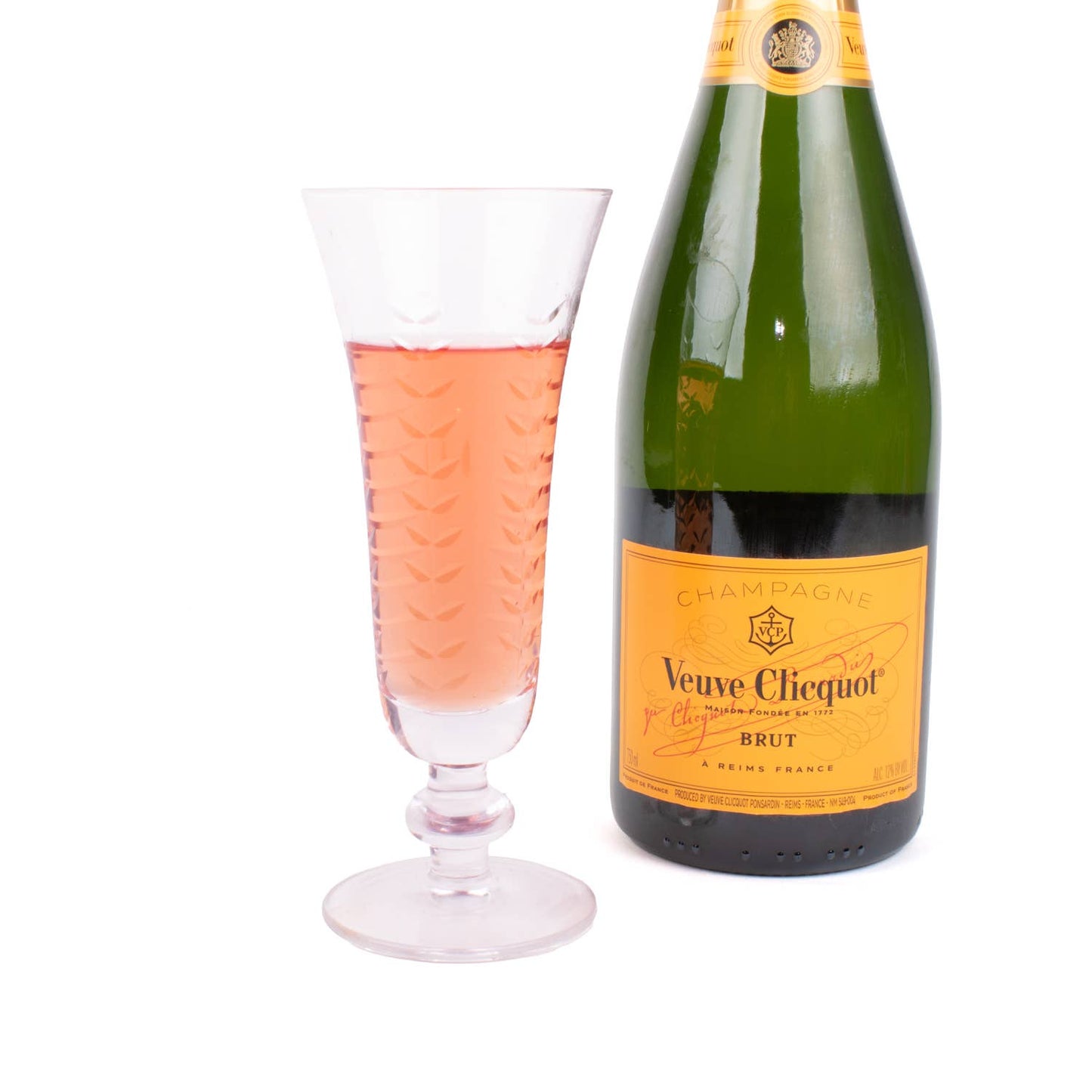 Clear Etched Champagne Glass