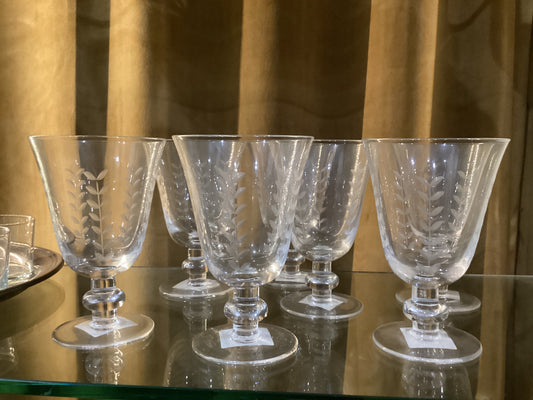 Silver Leaf etched glasses