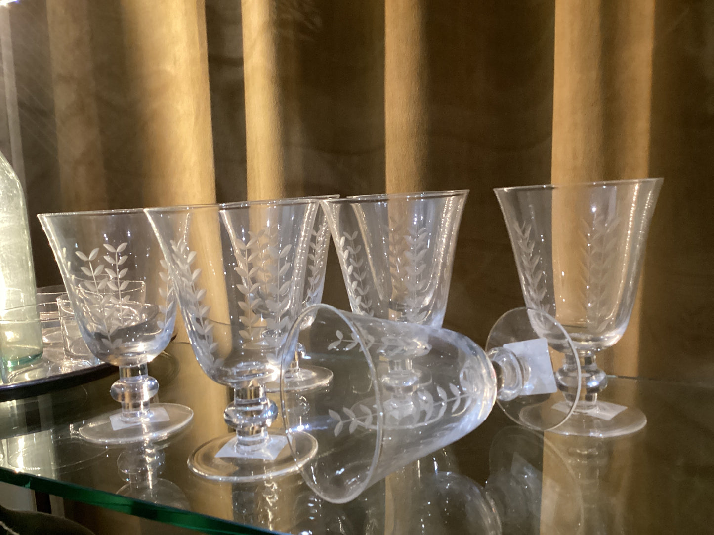 Silver Leaf etched glasses
