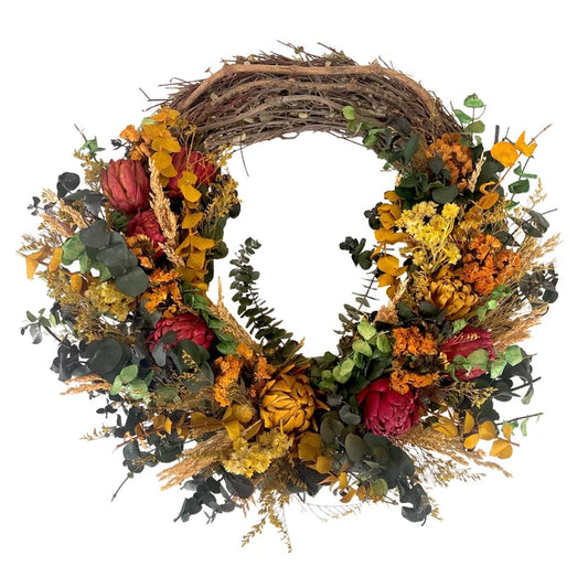 Dried Eucalyptus & Artichoke Fall Wreath