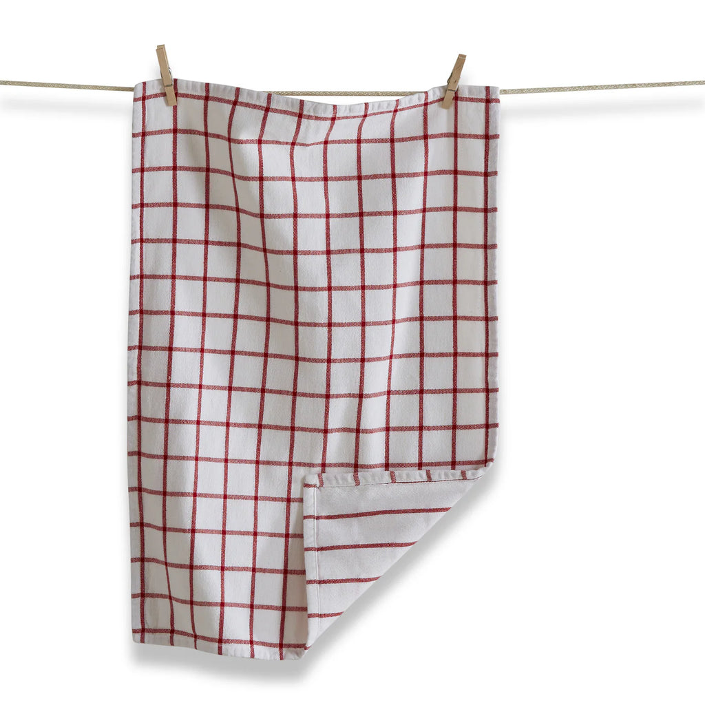 Classic Double Cloth Dishtowel Set (Red & Blue)
