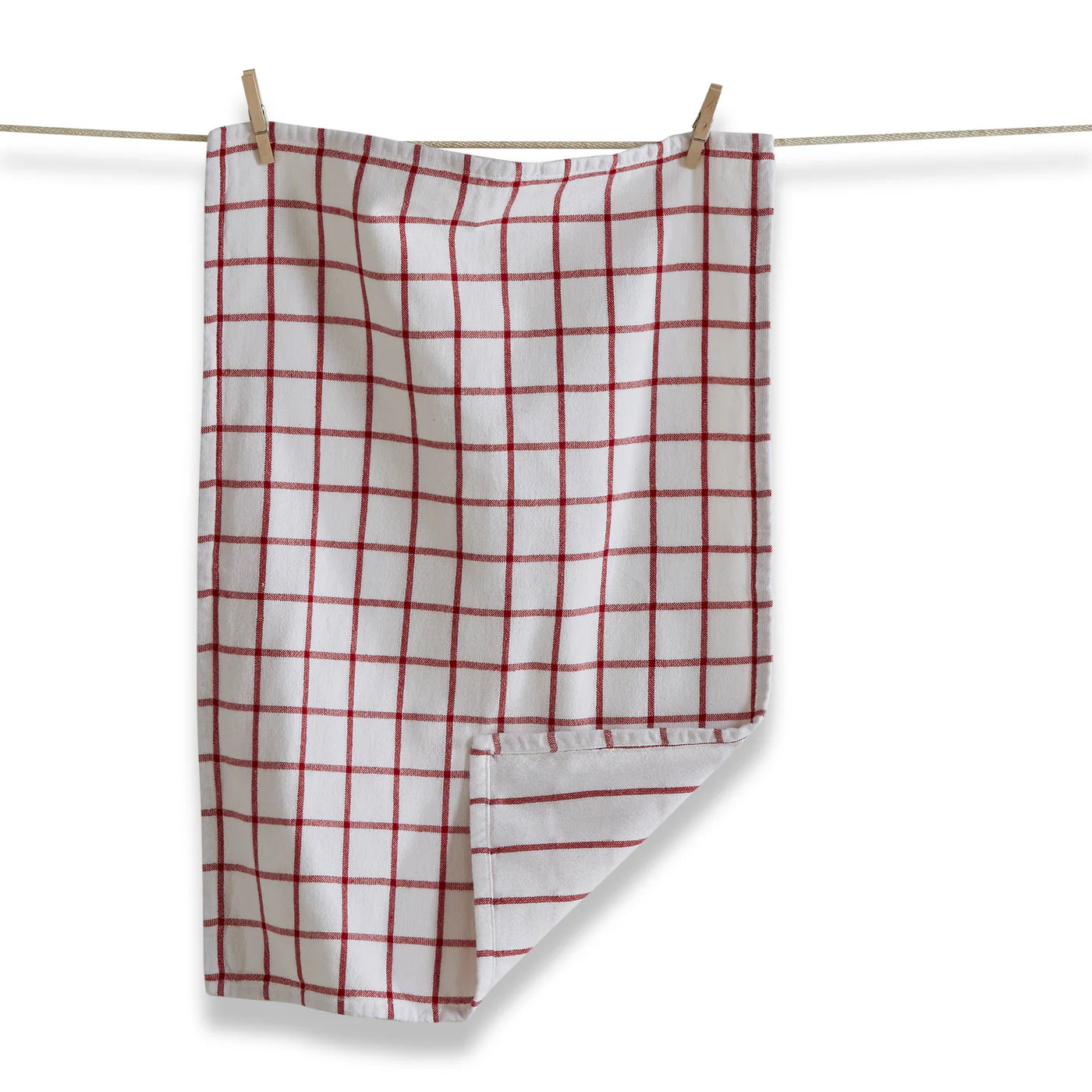Classic Double Cloth Dishtowel Set (Red & Blue)