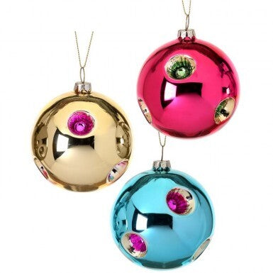 REFLECTOR BALL ORNAMENT- 3" GLASS