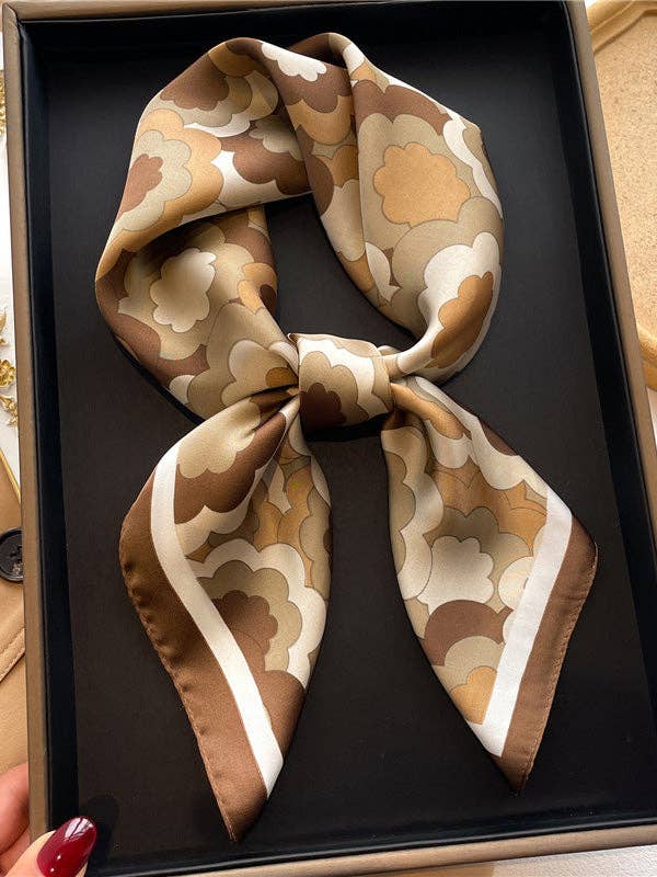 Contrast Color Flower Print Sun Protection Shawl&Scarf: BLUE / One_size