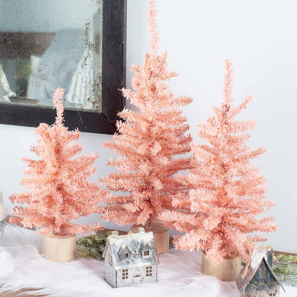 12" Designer Pink Artificial Canadian Pine Tree