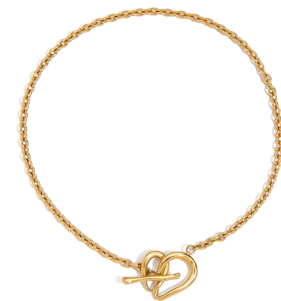 Knotted Up Toggle Link Necklace 18K Gold- Waterproof
