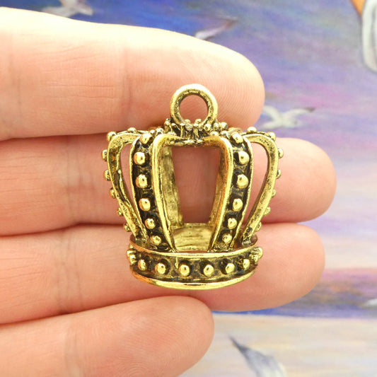 Gold Crown Charm/Pendant for Jewelry Making by TIJC