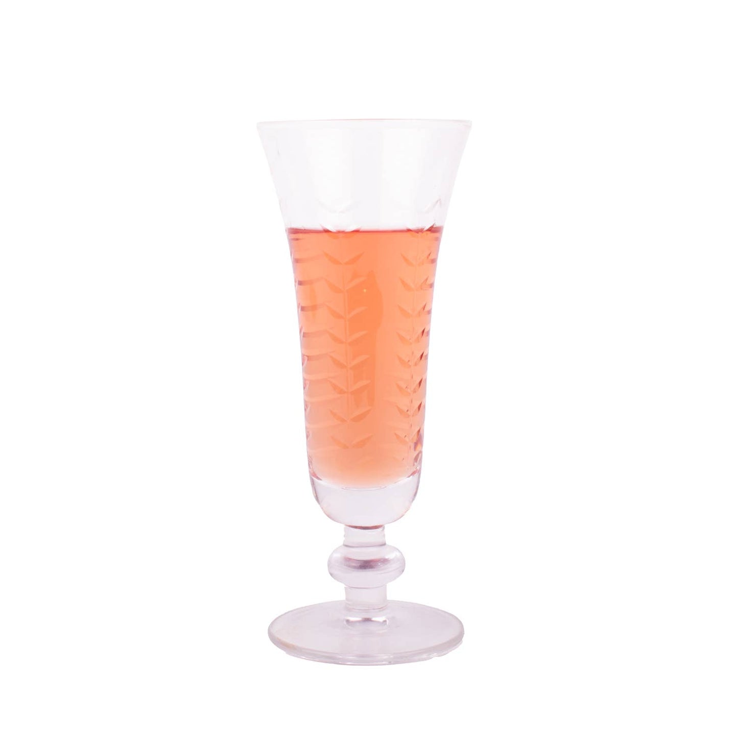 Clear Etched Champagne Glass
