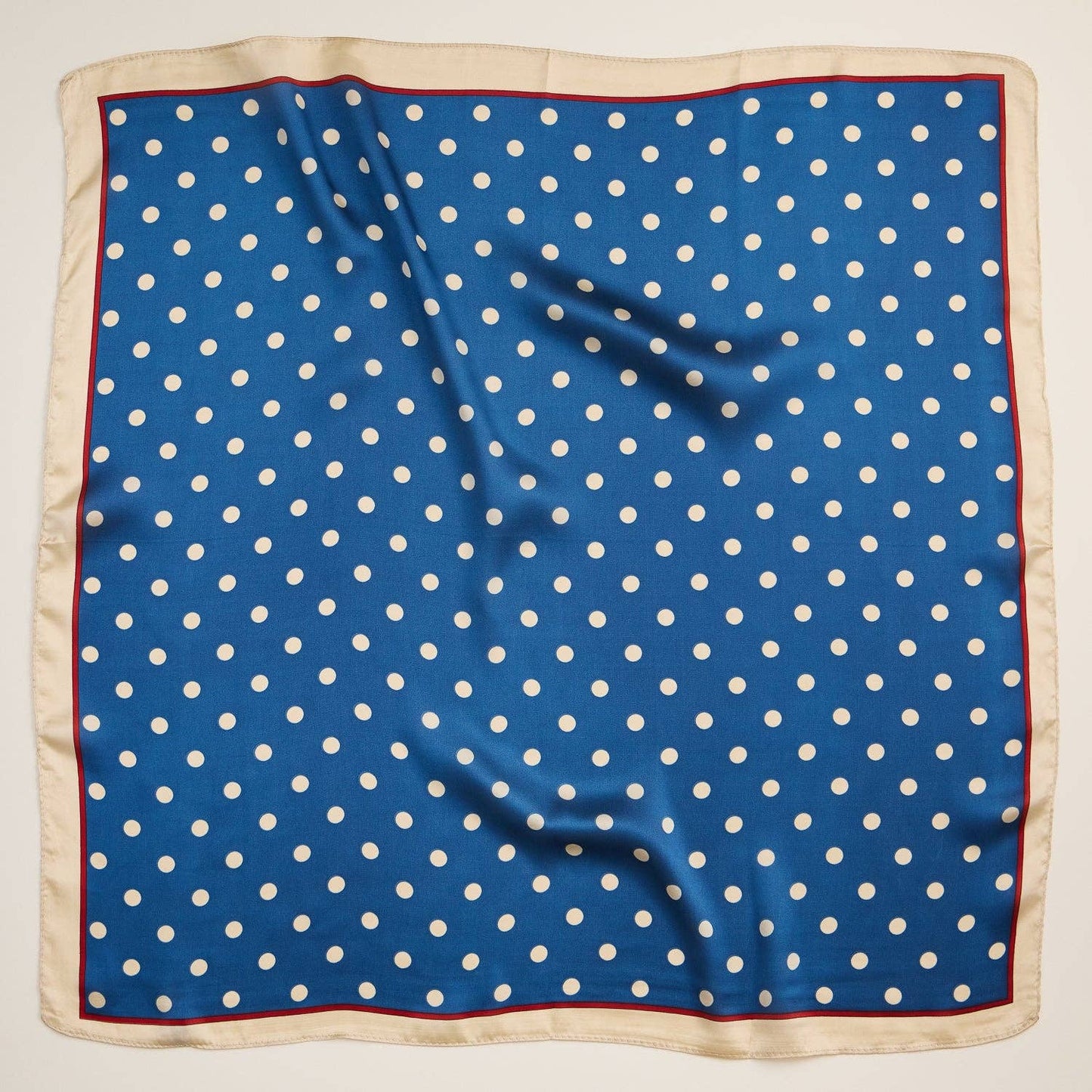 Polka Dot Square Scarf | Classic Vintage Design in Silk-Feel Fabric: Mustard / One