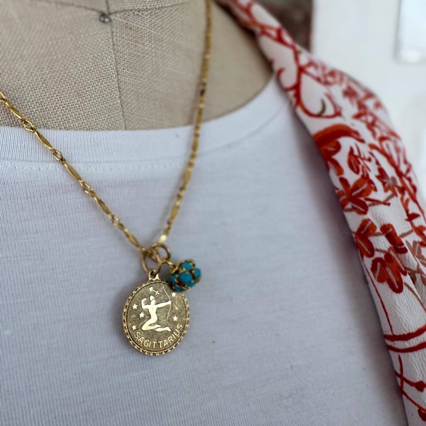 Zodiac Necklace with Gemstone Bead - Choice of Gemstone: Sapphire / Capricorn