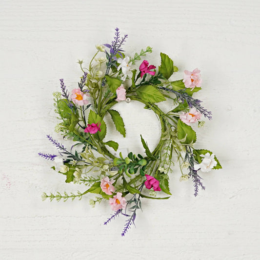 Pink Cream Daisy with Mix Leaves-3.5in(10) Ring