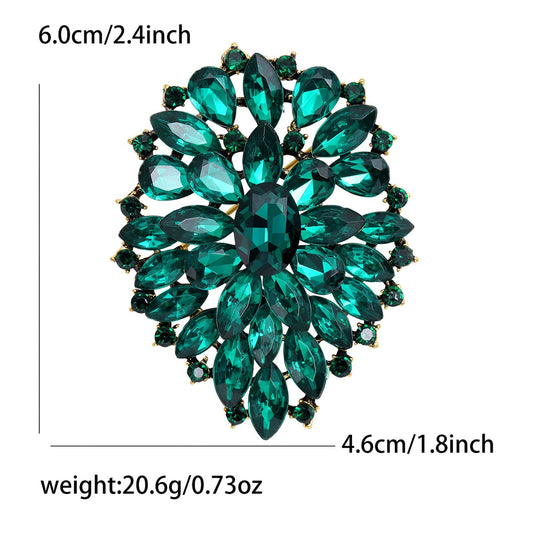 Rhinestone Brooch APA15454: Green