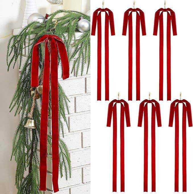 Jumbo size Velvet ribbon bow Christmas tree xmas decor: Forest / L