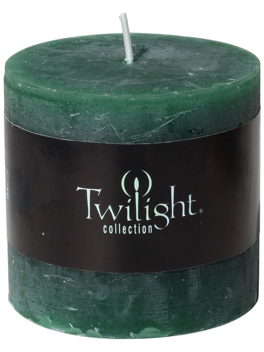 Forest Green w/ Pine-Scented Rustic Pillar Candles | 3 Inch: