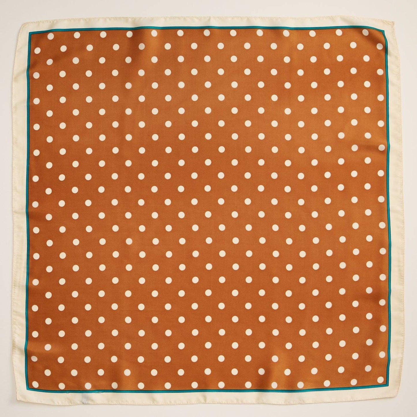 Polka Dot Square Scarf | Classic Vintage Design in Silk-Feel Fabric: Mustard / One