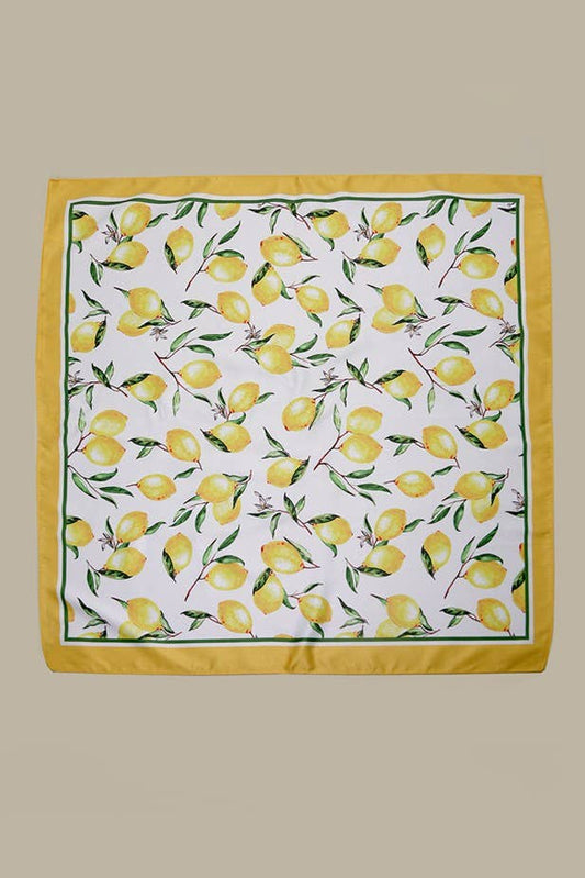 LEMON SILKY FEEL BANDANA SCARF |  LEMON