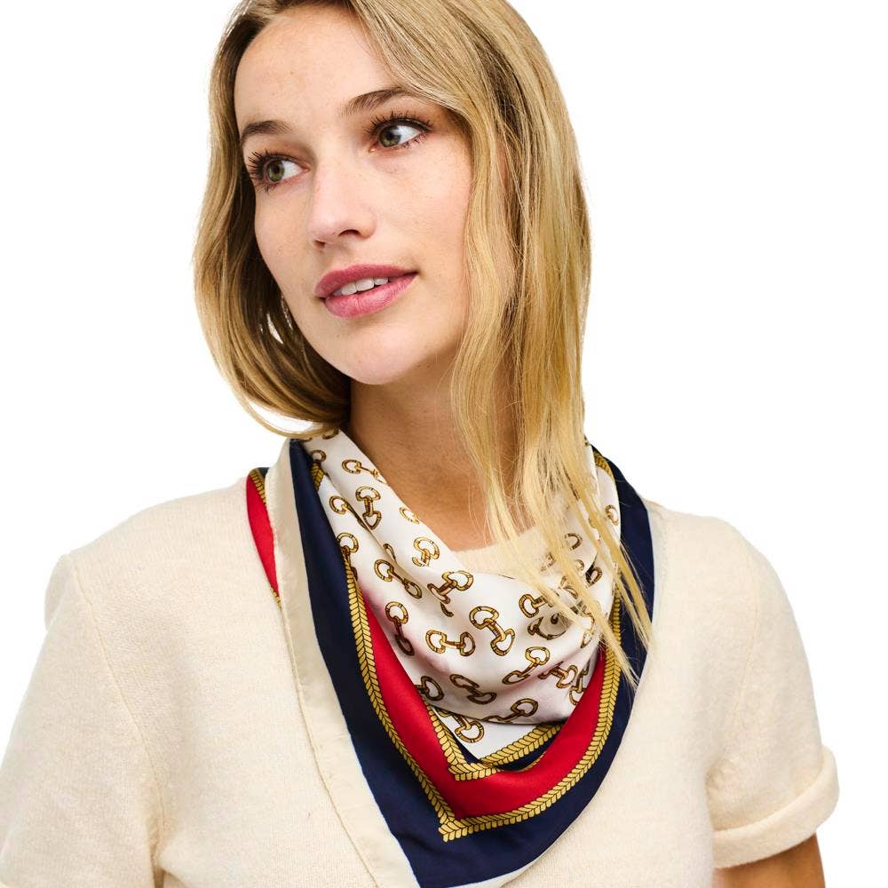 SILKY SQUARE NECK SCARF SPSS-3510: Bk