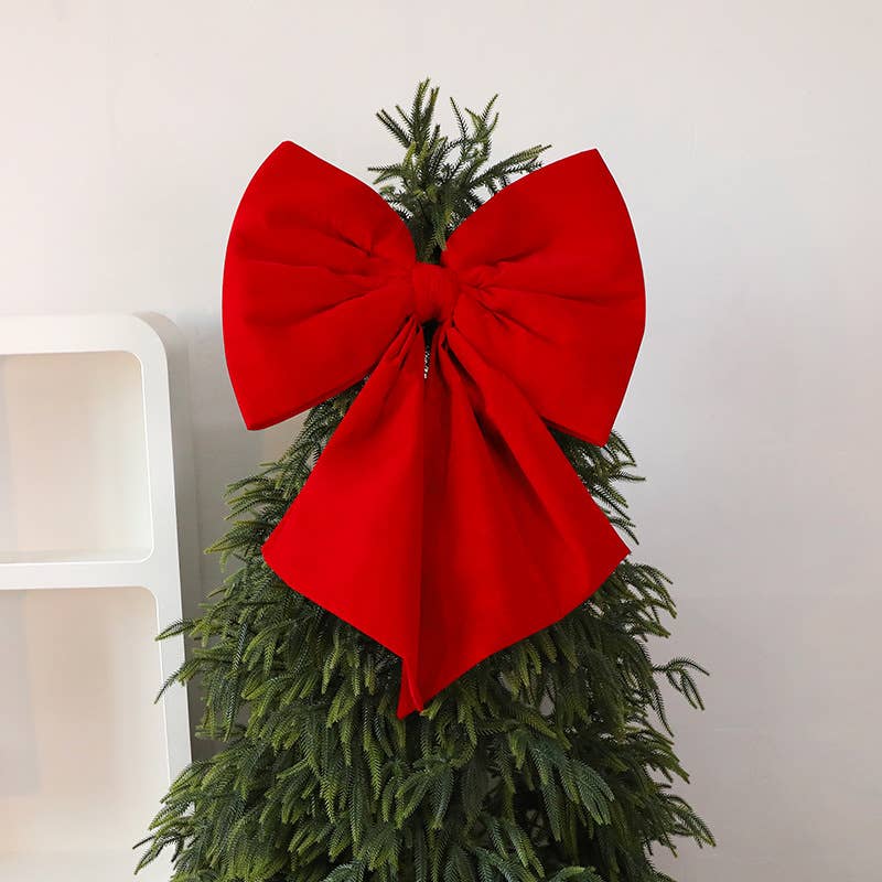 Extra Large Christmas Tree Topper Bow Decor: XL_Burgundy / L