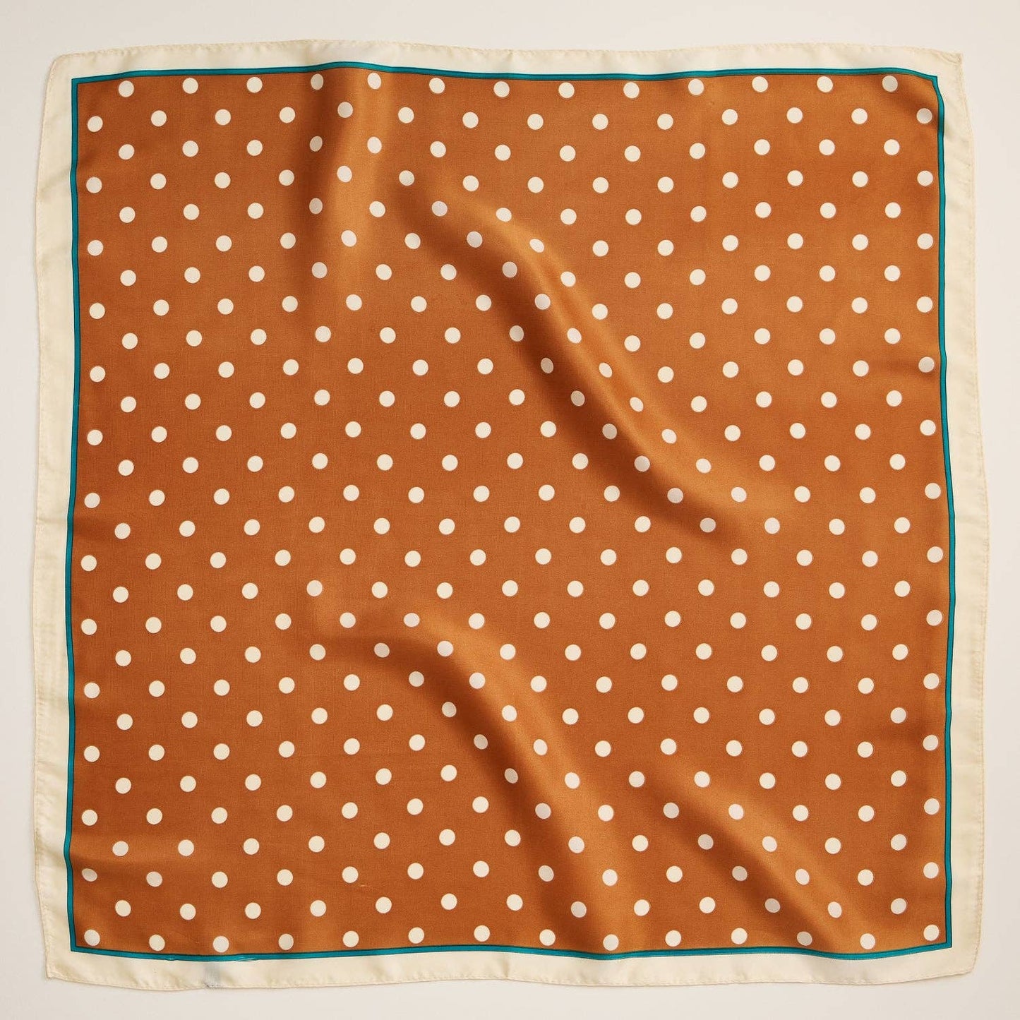 Polka Dot Square Scarf | Classic Vintage Design in Silk-Feel Fabric: Mustard / One