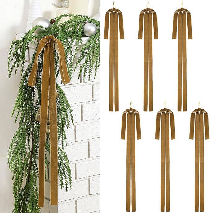 Jumbo size Velvet ribbon bow Christmas tree xmas decor: Forest / L