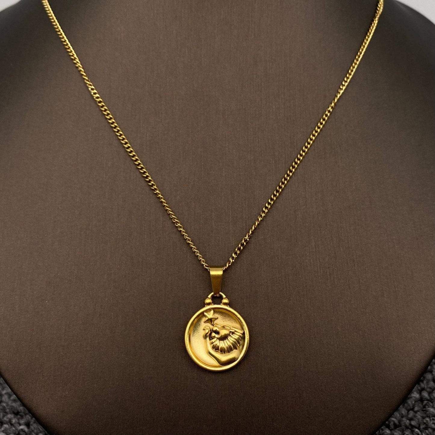 Zodiac 12 Constellation 18K Gold Plated SS Necklace - FGS