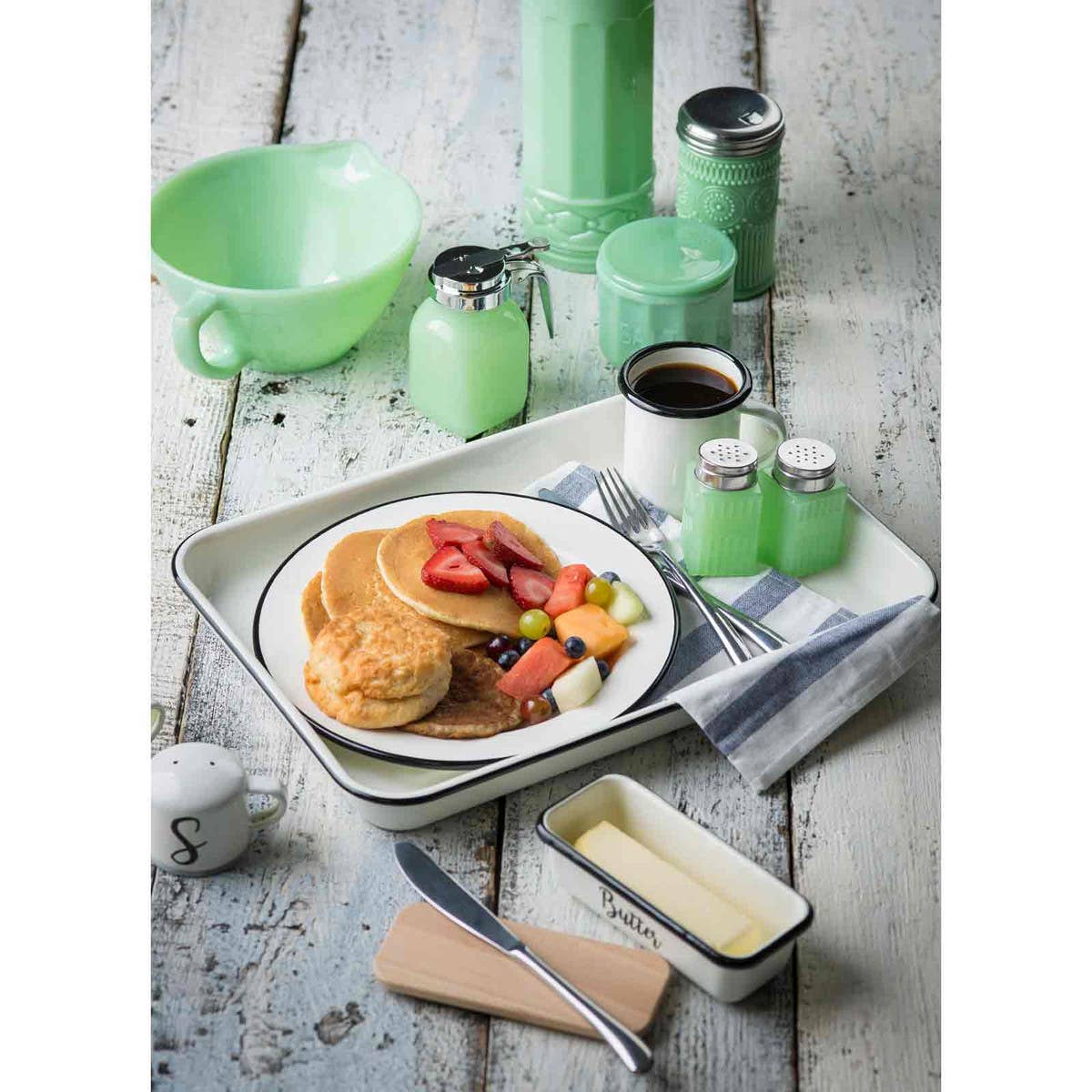 Salt Cellar With Lid- Jadeite Glass Collection