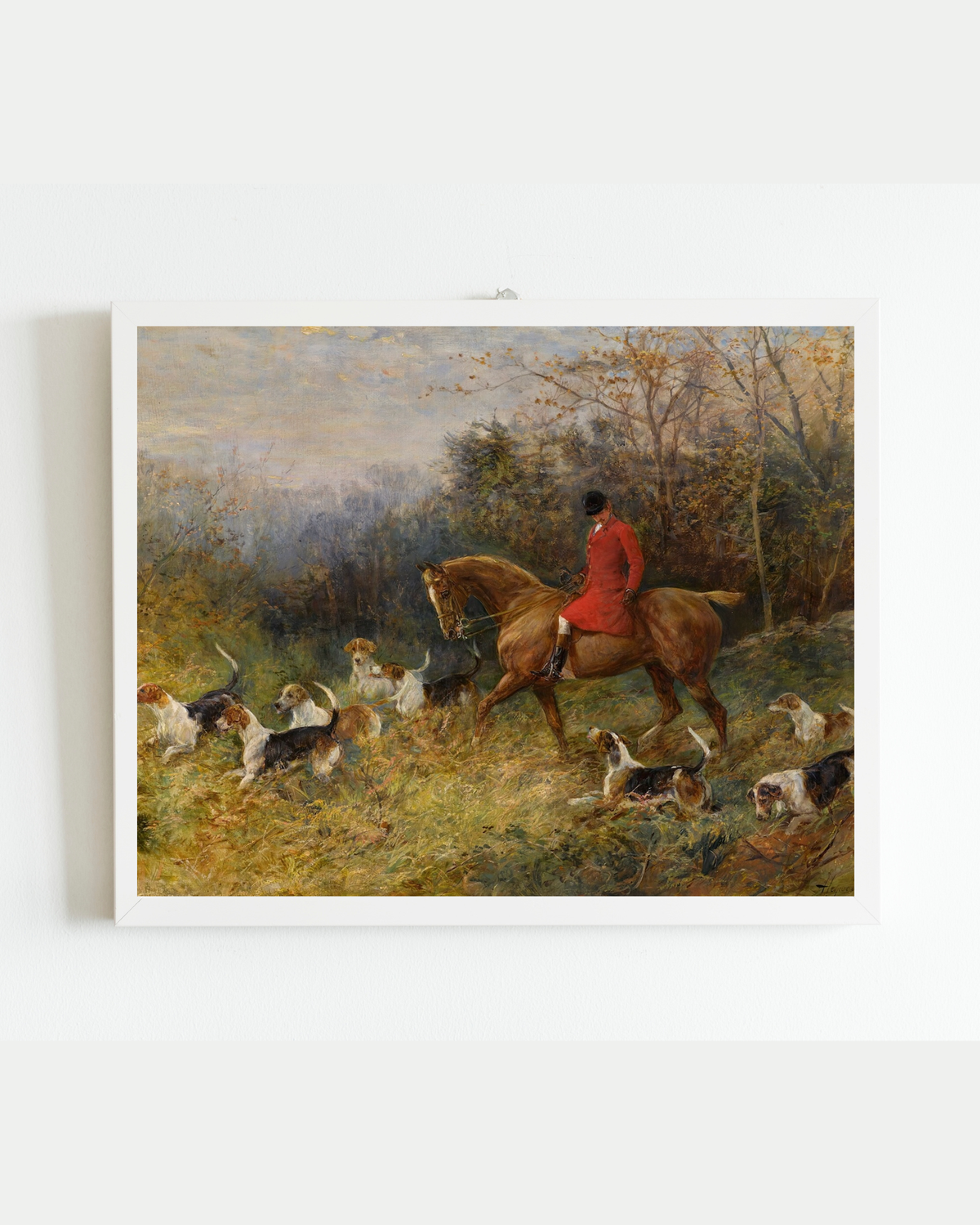 The Draw of the Hounds Antique Art Print: 8x10
