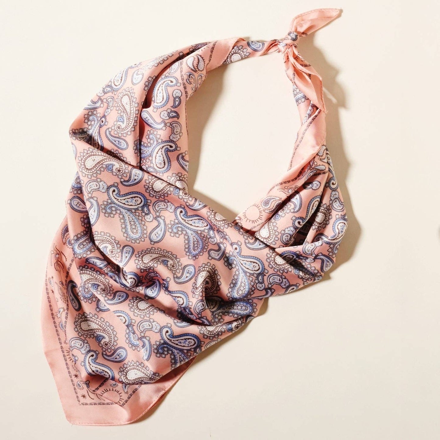 Elegant Paisley Soft Scarf | Timeless Silk-Feel Polyester Bandana: Camel / One