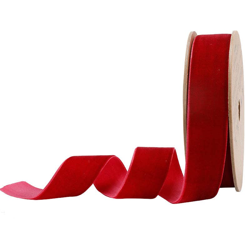 16 Colors | 1" Velvet Ribbon | 10 Yard Roll