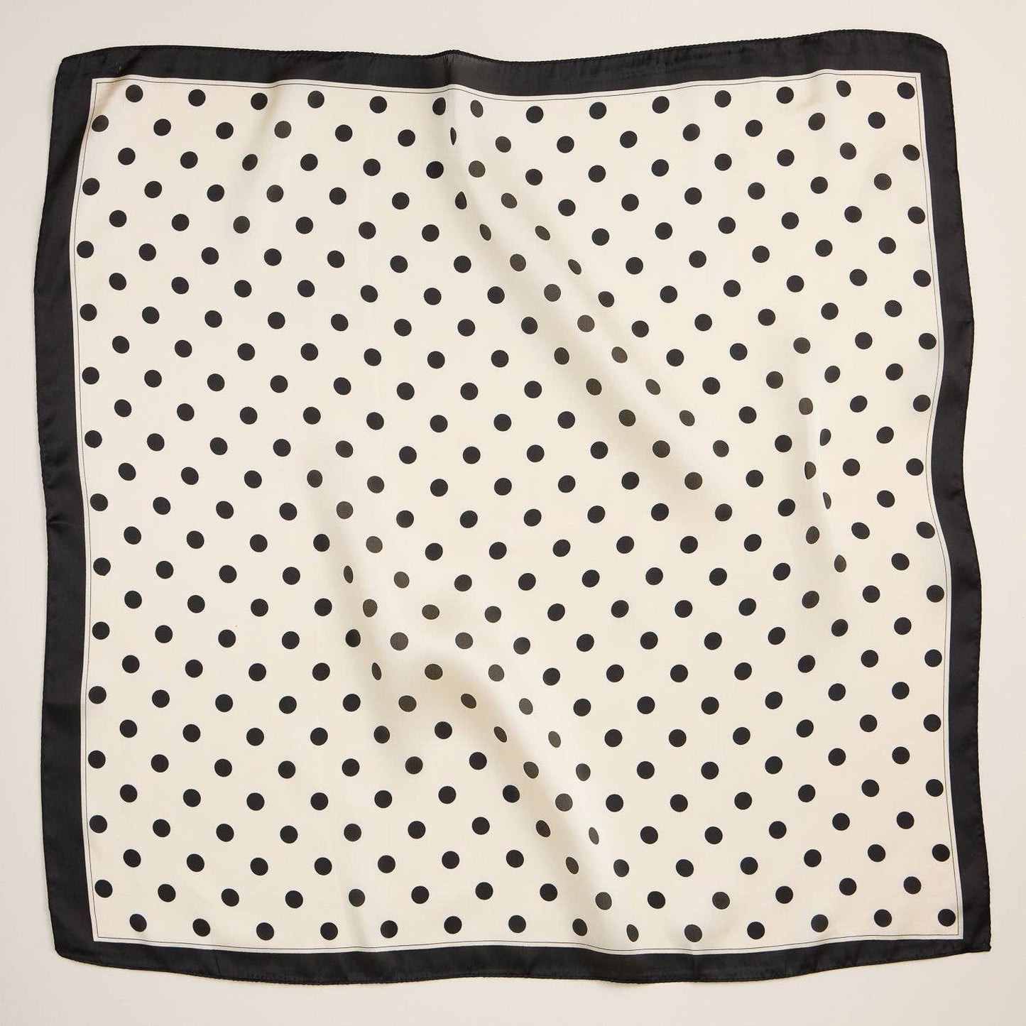 Polka Dot Square Scarf | Classic Vintage Design in Silk-Feel Fabric: Mustard / One