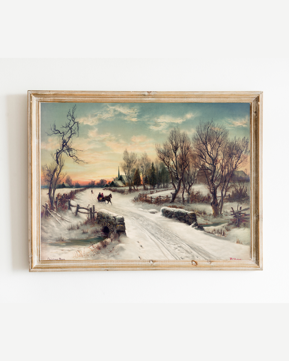 Christmas Morning Antique Art Print: 8x10