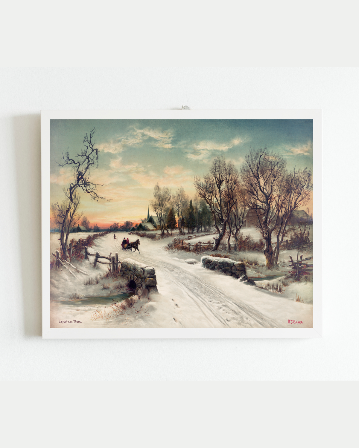 Christmas Morning Antique Art Print: 8x10