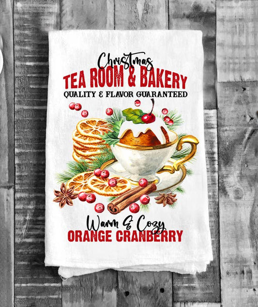 Christmas Tea Room & Bakery Flour Sack Tea Towel