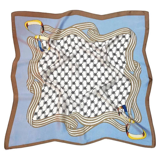 BLUE HARNESS HOUNDSTOOTH LUXE SILKY SCARF: As Show