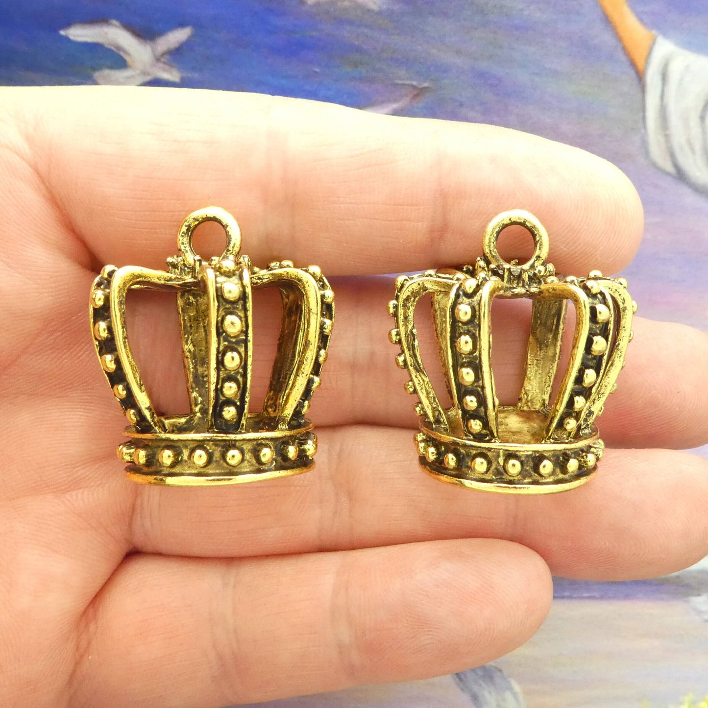 Gold Crown Charm/Pendant for Jewelry Making by TIJC