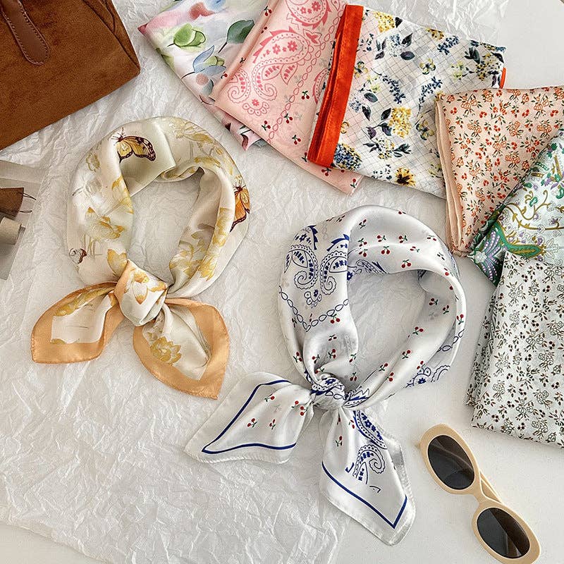 Neck Tie Square Scarf _AL-931148: Green